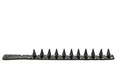 Lederarmband Schwarz mit Spikes und Nieten Biker Rocker Gothic Metal Punk Unisex