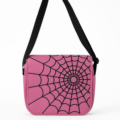Umhängetasche Rosa mit Spinnennetz Tasche Mode Crossbody Schultertasche Handtasche Gothic