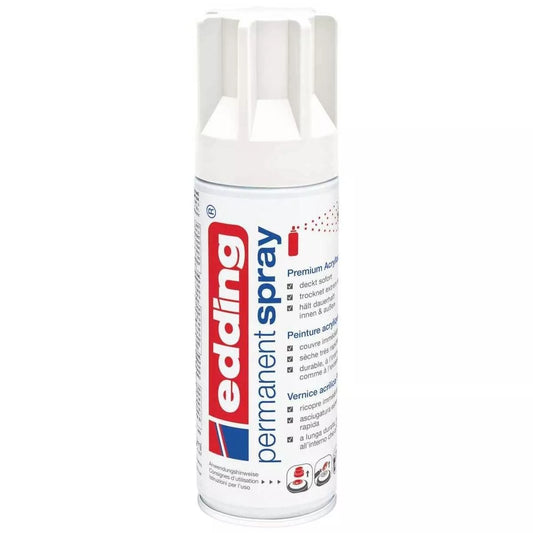 Edding Permanent Spray Traffic White Glossy Premium Acryllack Spraydose Farblack