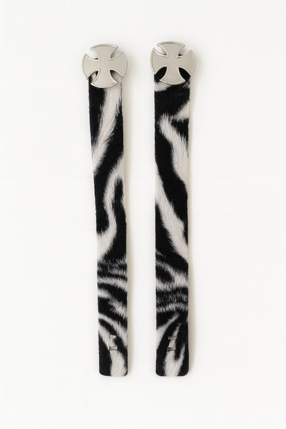 2er Set Armband Kreuz Zebra Biker Punk Gothic Rock Festival Unisex Armschmuck