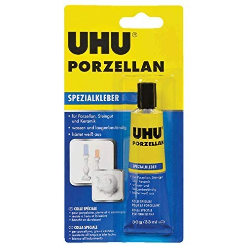 UHU Spezialkleber Porzellan 30g Klebstoff Weiß Wasserfest Keramikkleber Steingut