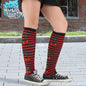 Overknee Socken gestreift Rot Schwarz Kirschen Festival Punk Cosplay Rockabilly