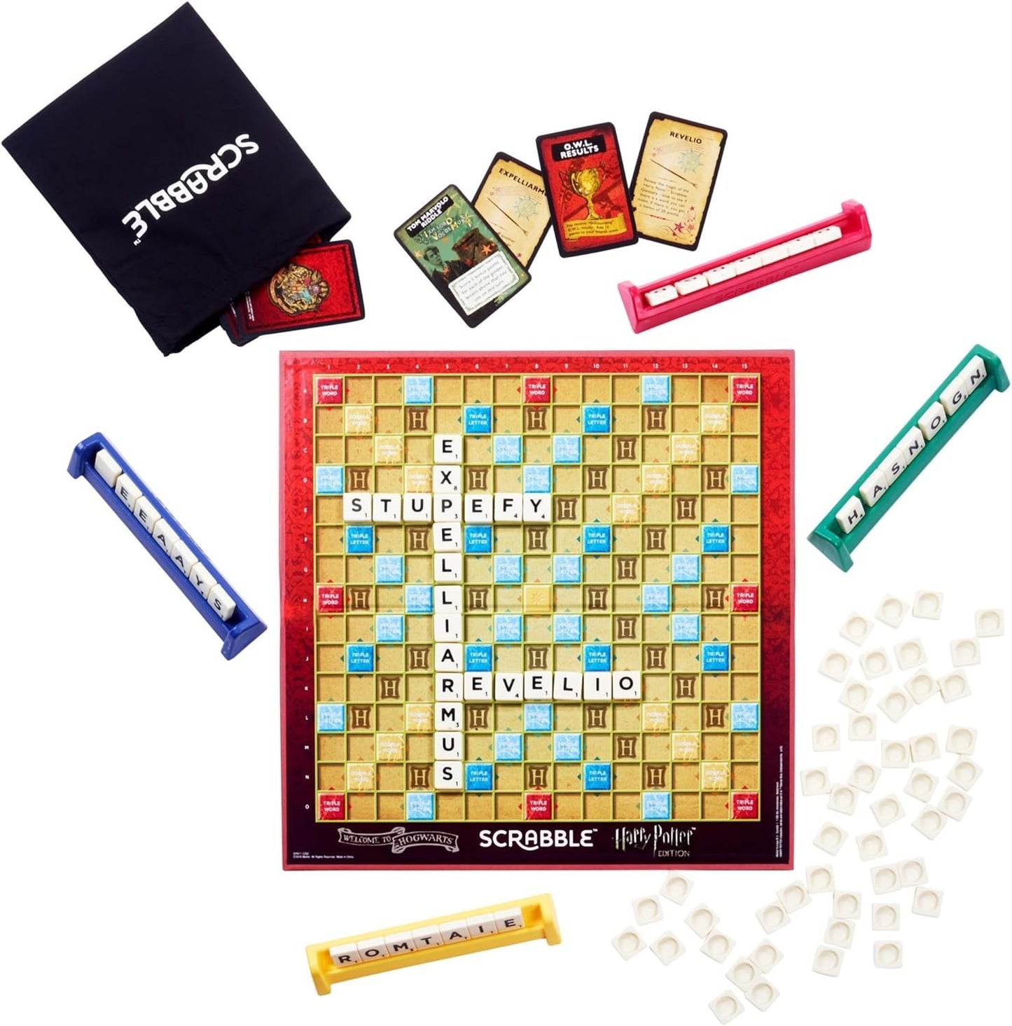 Mattel GMG29 Harry Potter Scrabble Wortspiel in Deutsch Brettspiel Familienspiel