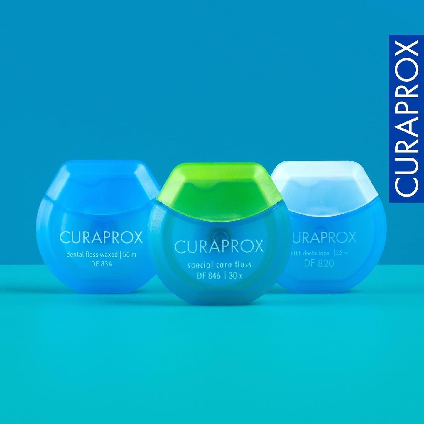 4er Set Curaprox DF846 Special Care Zahnseide für Zahnspangen Implantate &Kronen