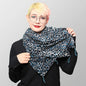 Tuch Leopardenmuster Blau Halstuch Damen Mode Boho Accessoires Fransen Schal