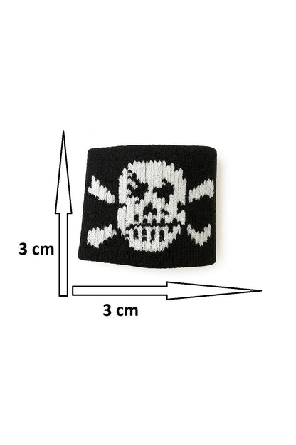 5er Set Fingerschweißband Schwarz Totenkopf Skull Schweißband für Finger Fingersleeve