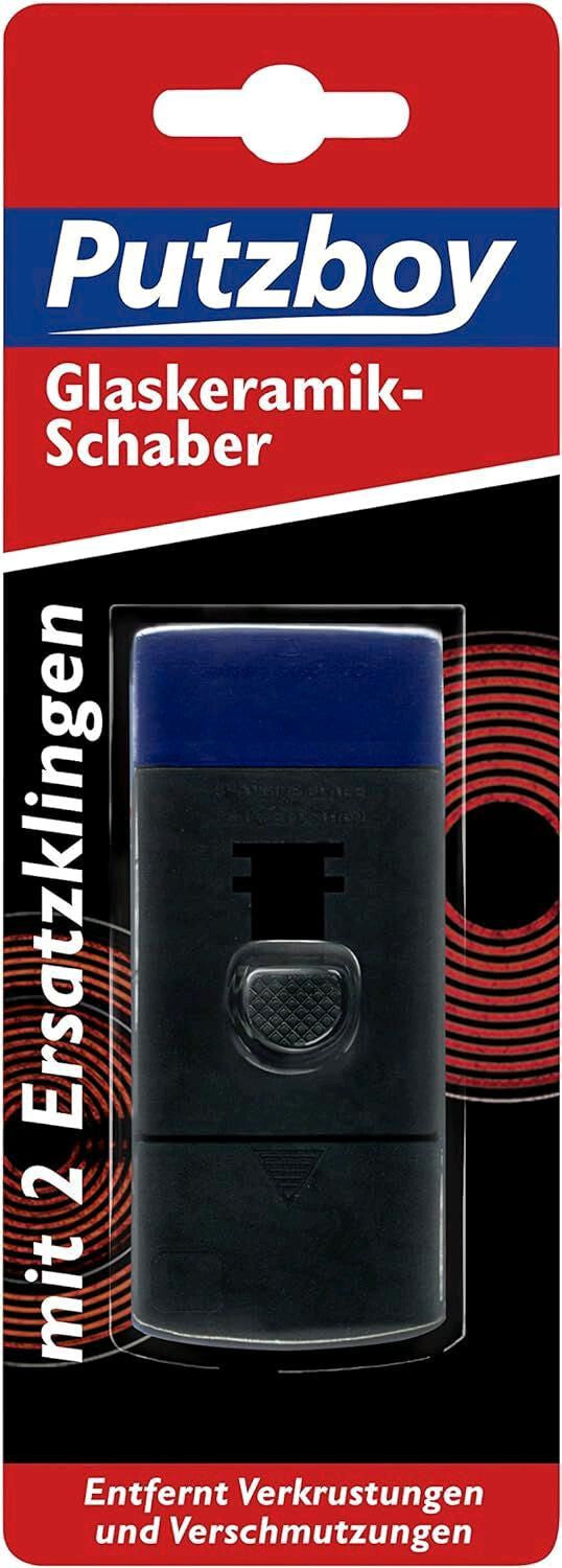 12x Glaskeramik Schaber Set Putzboy Ceranfeld Reiniger mit je 2 Ersatzklingen