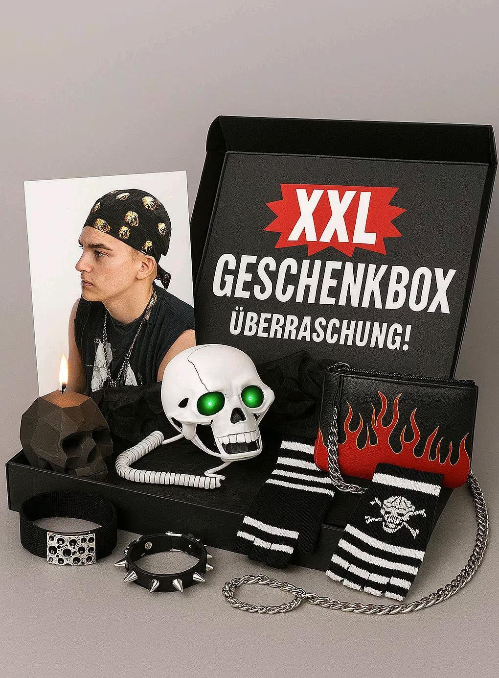 Festival XXL Geschenkbox, Überraschunggsbox Biker Metall Gothic Emo Metall Top