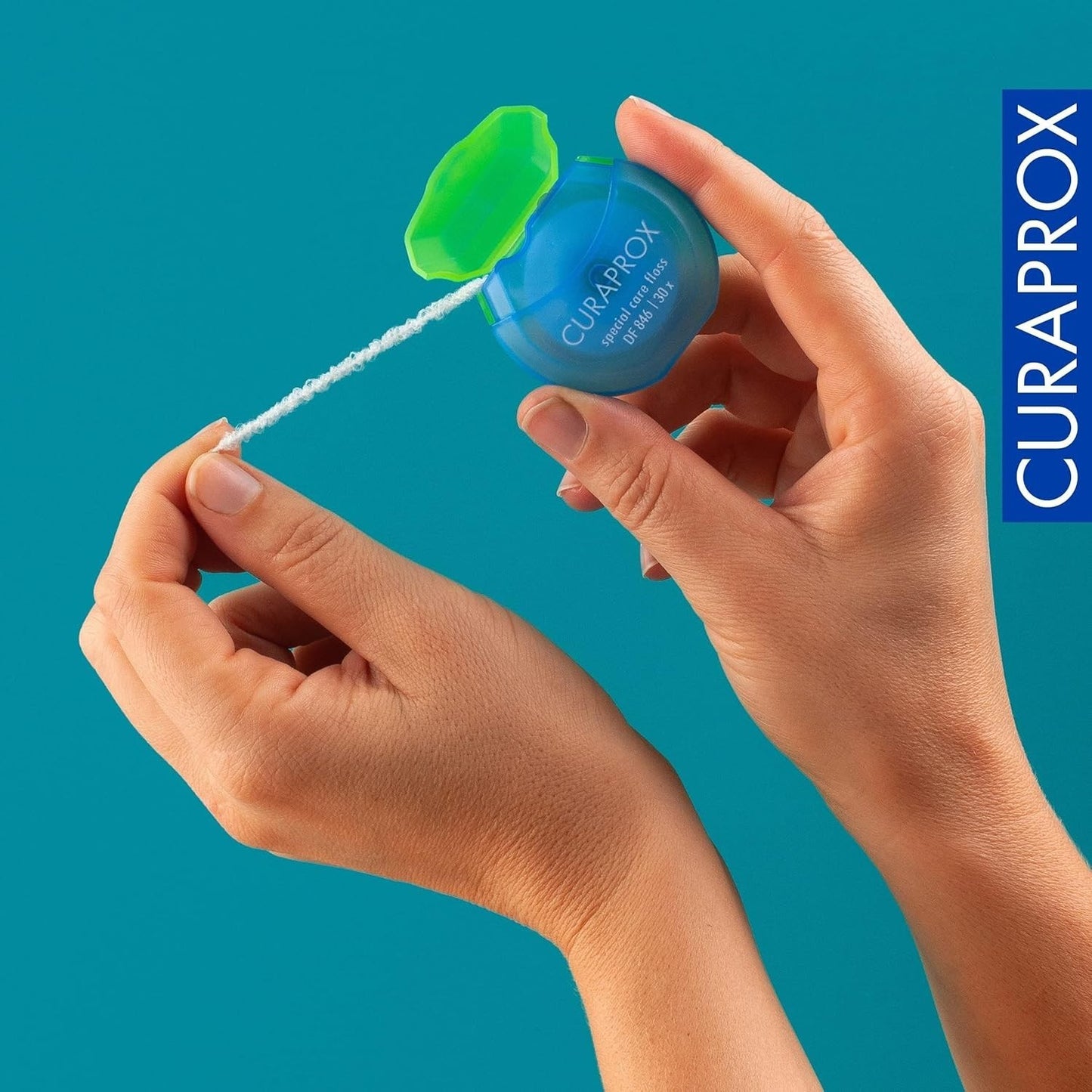 2 x  Curaprox DF846 Special Care Zahnseide für Zahnspangen Implantate &Kronen