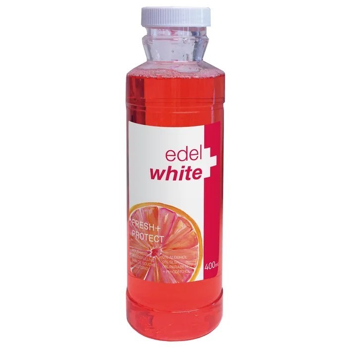 edel+white Fresh + Protect Mundspülung Mundwasser Grapefruit- u. Limone 400 ml