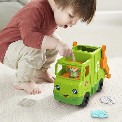 Fisher Price Little People Recycling Müllwagen mit Figur und Sound Müllabfuhr