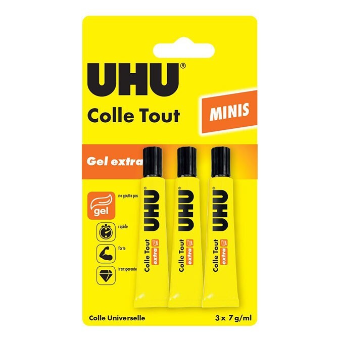 Uhu Colle Tout Gel Extra minis 3x 7g Alleskleber Reparatur Basteln stark schnell