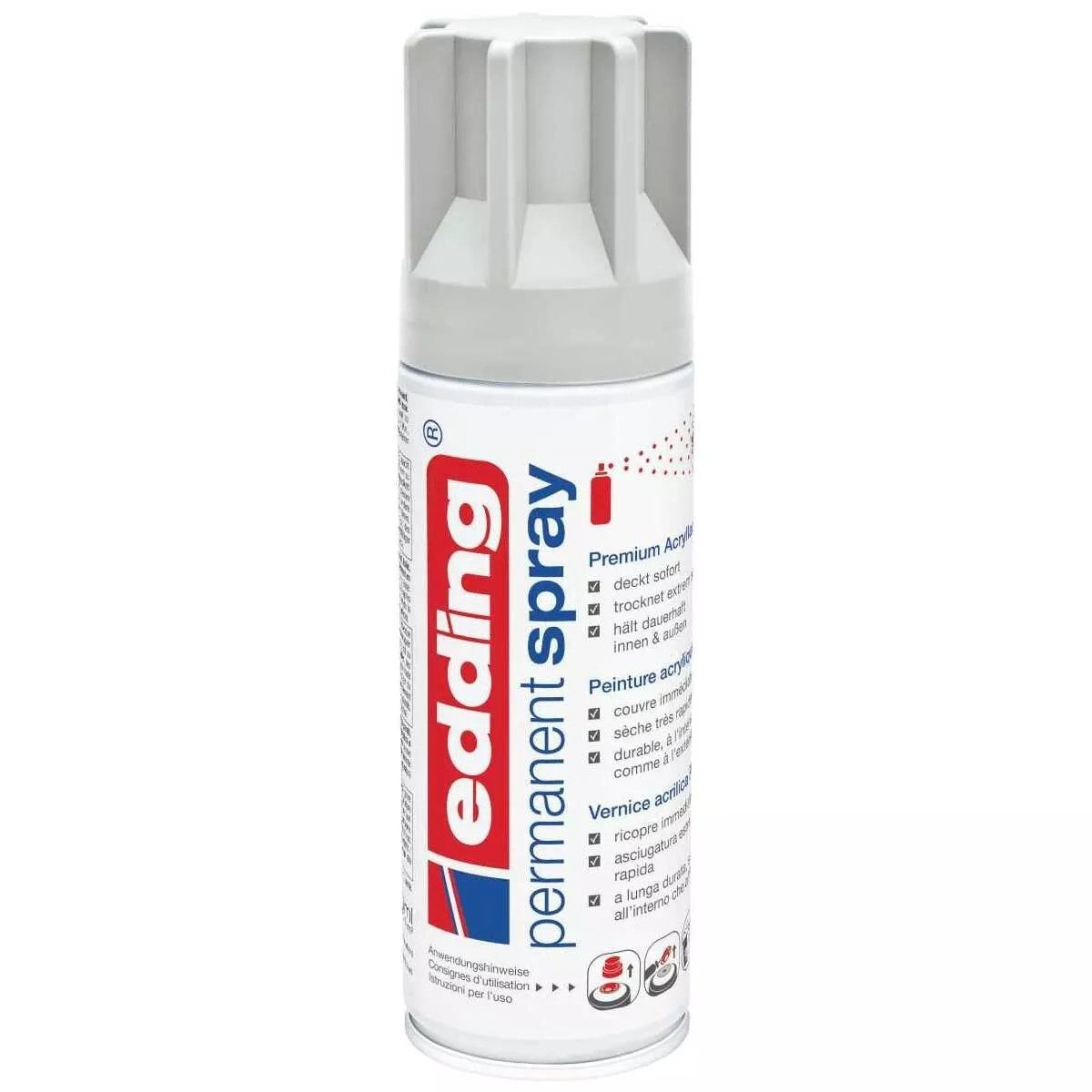 Edding Permanent Spray Light Grey Matt Premium Acryllack Spraydose Farblack