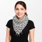 Tuch Damen Leopard Tuch Fransen Halstuch weiß schwarz Schal Safari Look Animal