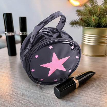 Taschen-Set Damen Schultertasche Handtasche Kosmetiktasche Sterne schwarz weiß rosa