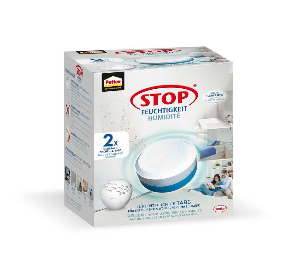 Pattex Stop Feuchtigkeit 2x 300g Luftentfeuchter Tabs Neutral Nachfülltabs Tab