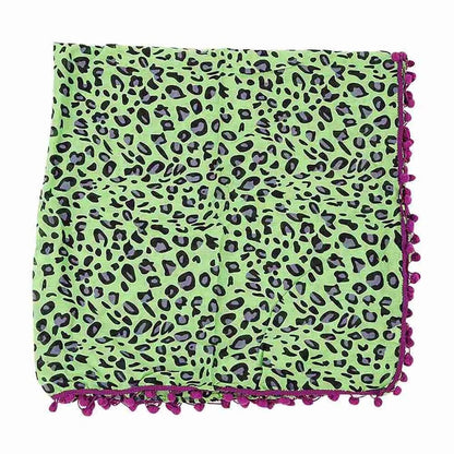 3er Set Leopard Tücher Halstuch Animal Print Chiffon Vintage Damen Schal Mode