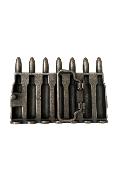 2er Set Gürtelschnalle Schlagring & Patronen Schnalle Gürtel Gürtelschließe