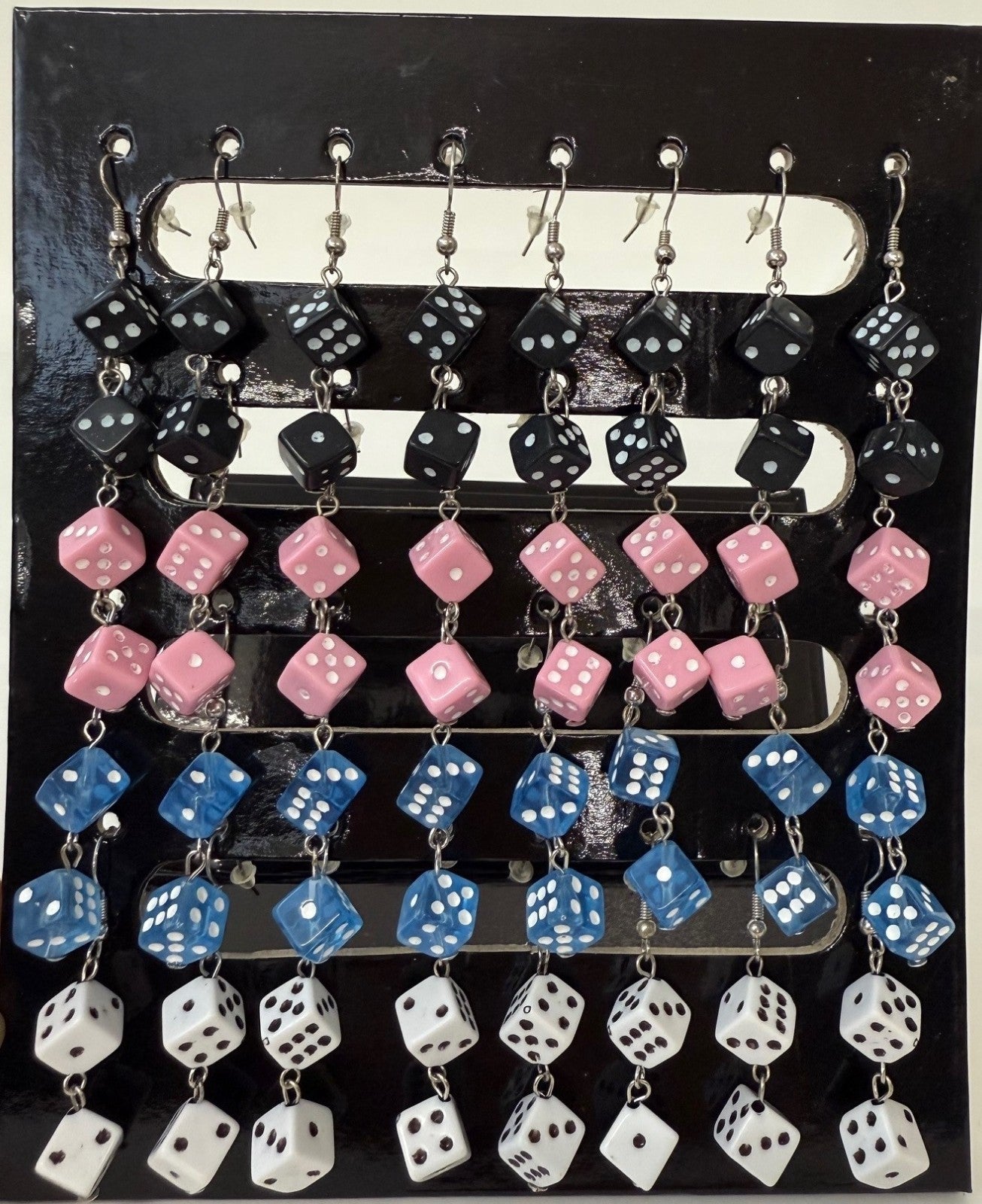 16 Paar Ohrringe hängende Würfel klein Ohrschmuck Accessoire Modeschmuck Unisex