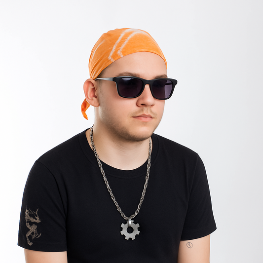 Bandana Kopftuch Orange Leicht Sommer Biker Piratentuch Mütze Sonnenschutz