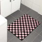 Badematte Schwarz Pink Schachbrett Karo Badteppich Badvorleger Duschvorleger