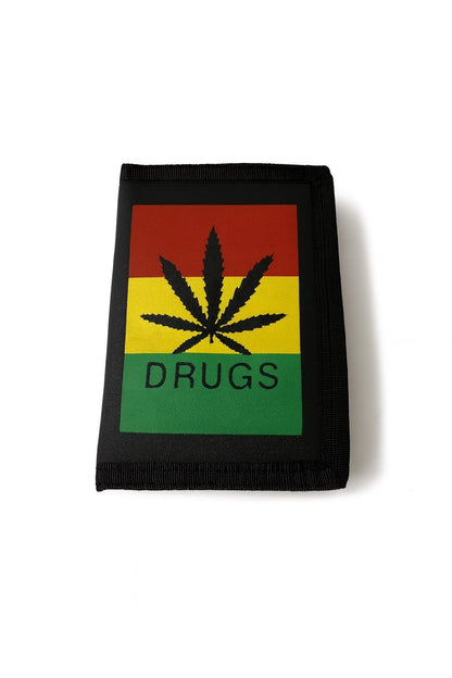 Geldbeutel Schwarz Drugs Geldbörse Portemonnaie Accessoires Hanfblatt Reggae