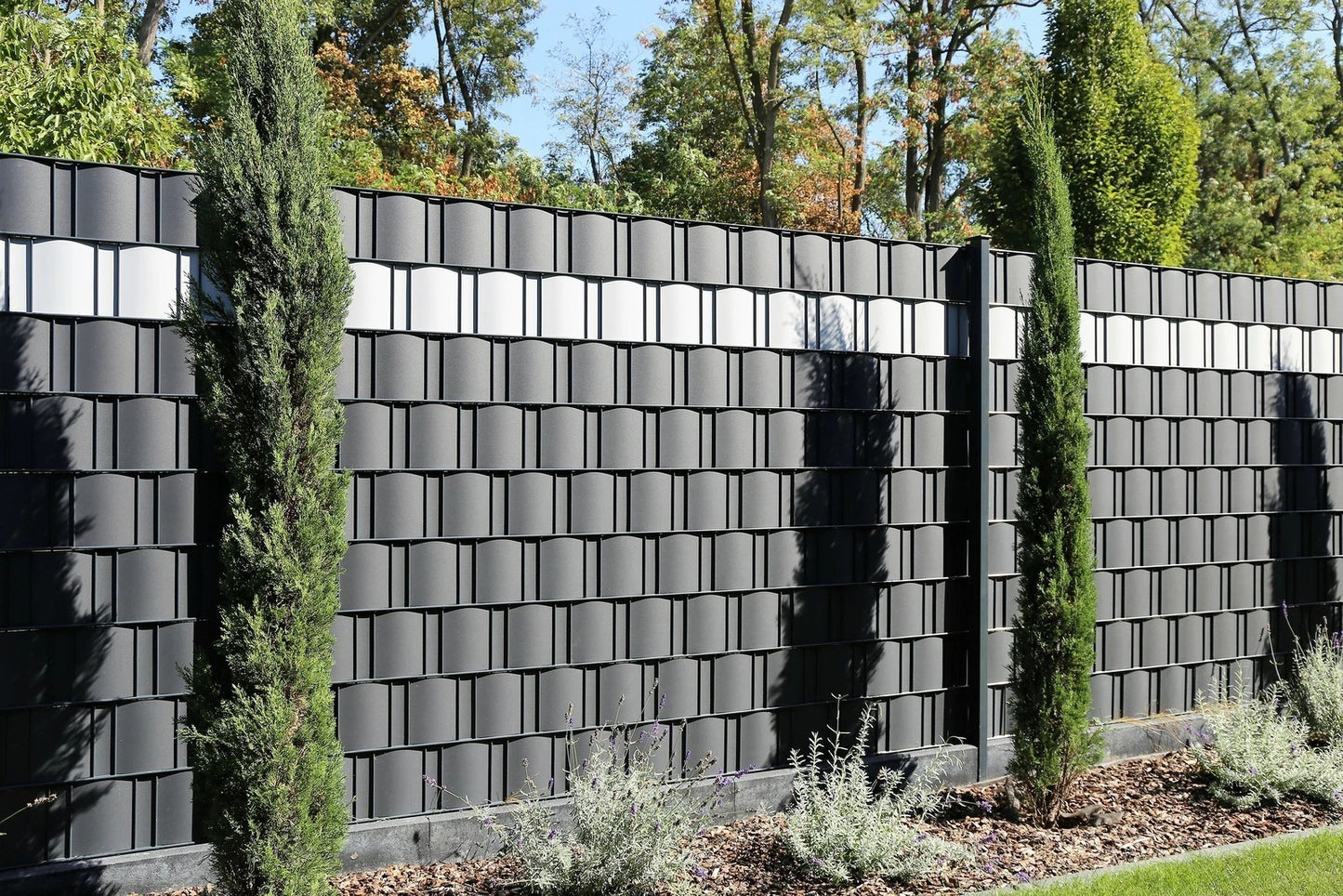Sichtschutz für Doppelstabmattenzaun 25m anthrazit Windschutz Lärmschutz Garten