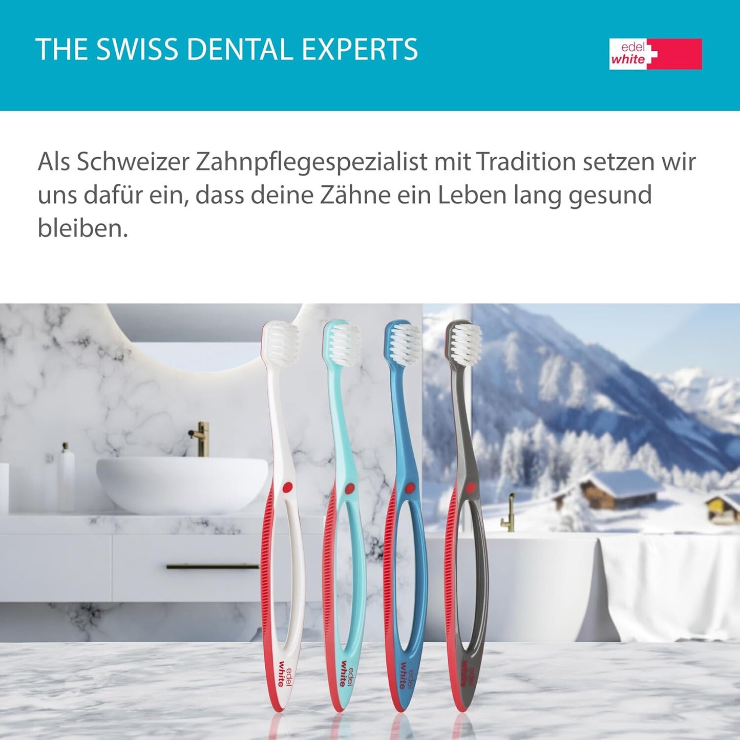 4x Edel+White GUM Pro Zahnbürsten ultraweich sensibles Zahnfleisch breiter Kopf