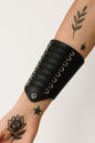 Lederarmband Schwarz mit Schnürsenkel-Optik Gothic Style Punk Festival Cosplay