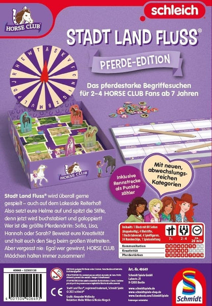 Schmidt 40649 Schleich Stadt Land Fluss Horse Club Kinderspiel Familienspiel