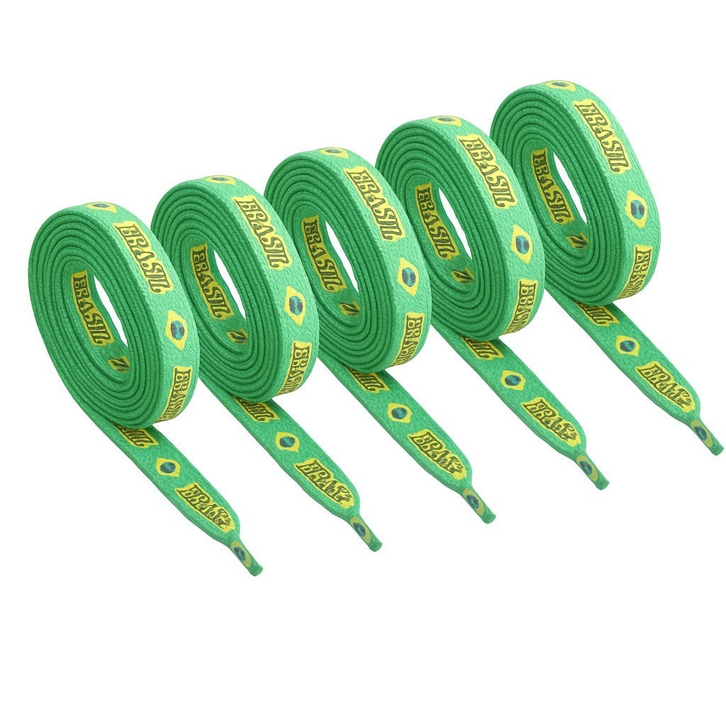 5 Paar Schnürsenkel Brasilien Flachsenkel Senkel Sneaker Sportschuhe 112 cm