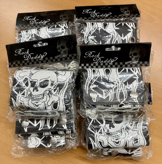Karton mit min. 10 Geldbeutel S/W Totenkopf Skull Restposten Posten A Ware Aktion Top