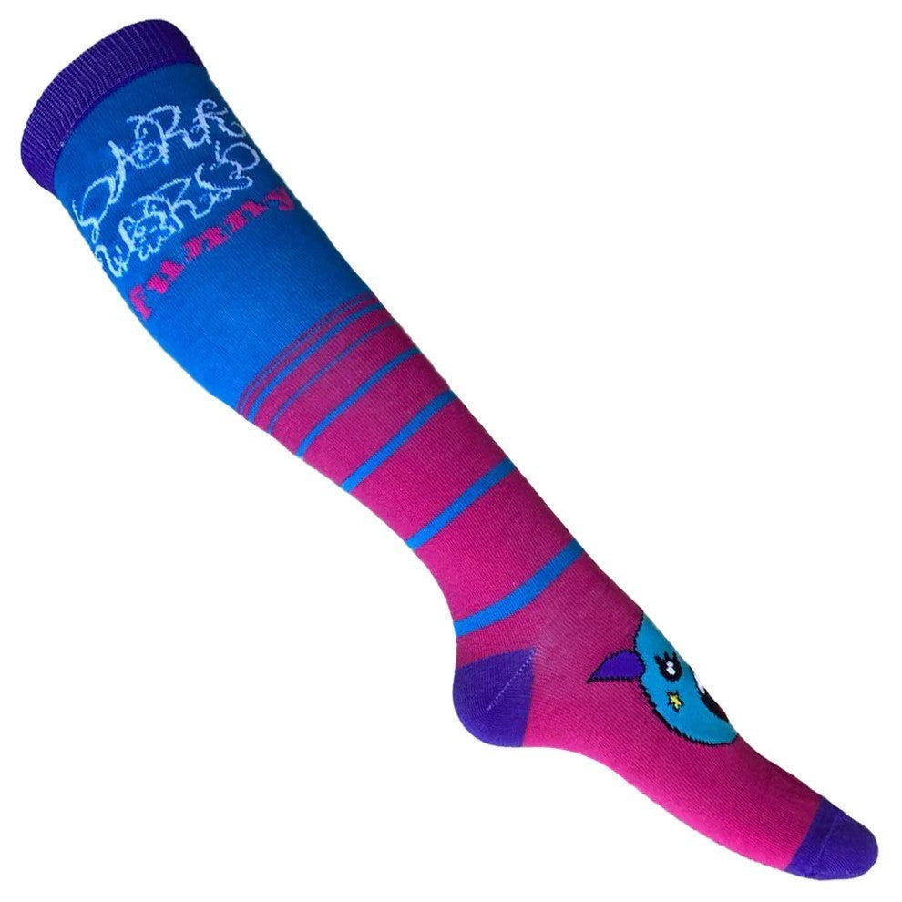 4er Set Overknee Socken bunt mit Monster Strümpfe Kniestrümpfe Baumwolle