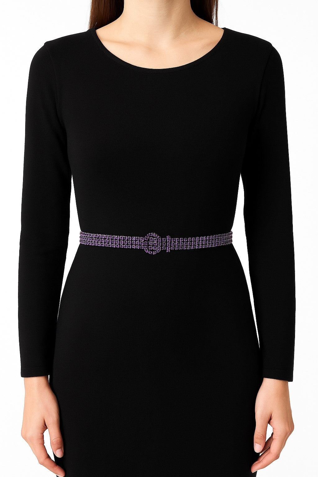 3er Set Gürtel/Bauchkette mit glitzer Steinen Strass lila blau grau Kette Taille