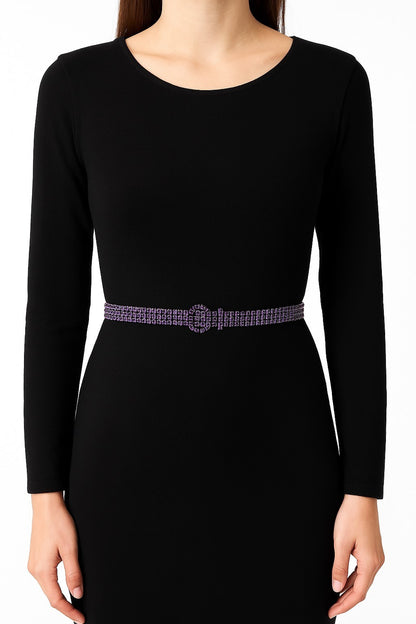 3er Set Gürtel/Bauchkette mit glitzer Steinen Strass lila blau grau Kette Taille