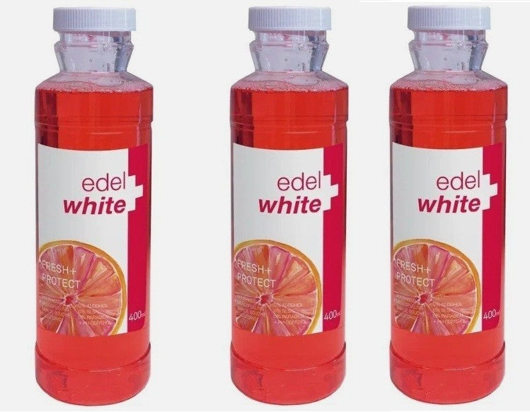 3 edel+white Fresh + Protect Mundspülung Mundwasser Grapefruit- u. Limone 400 ml