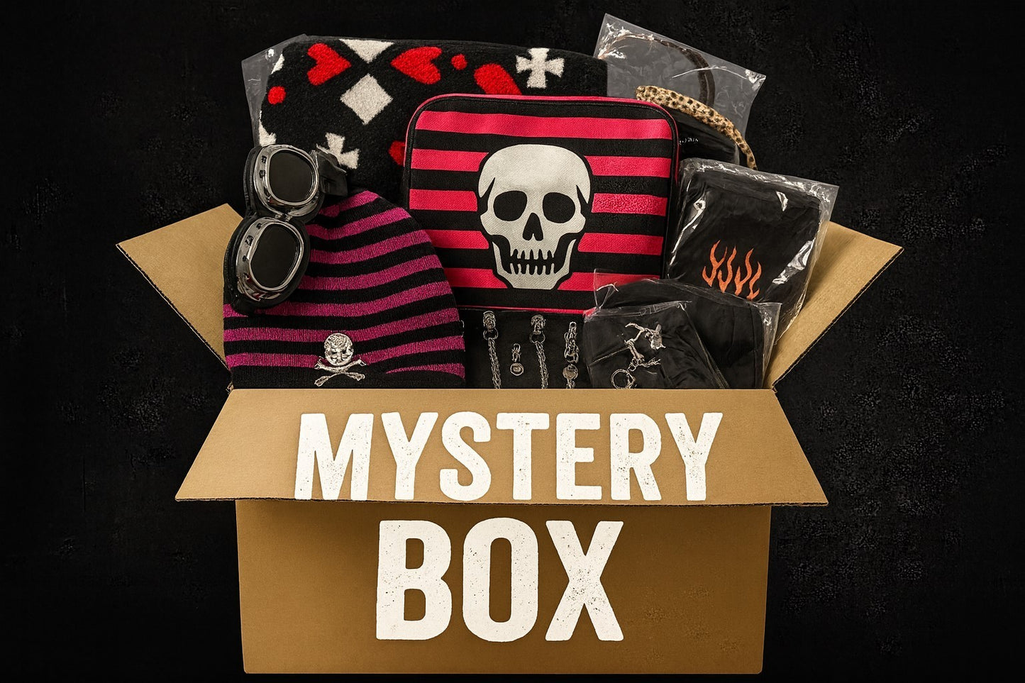 Geschenkbox Überraschunggsbox Rockabilly Biker Metall Gothic Punk Restposten