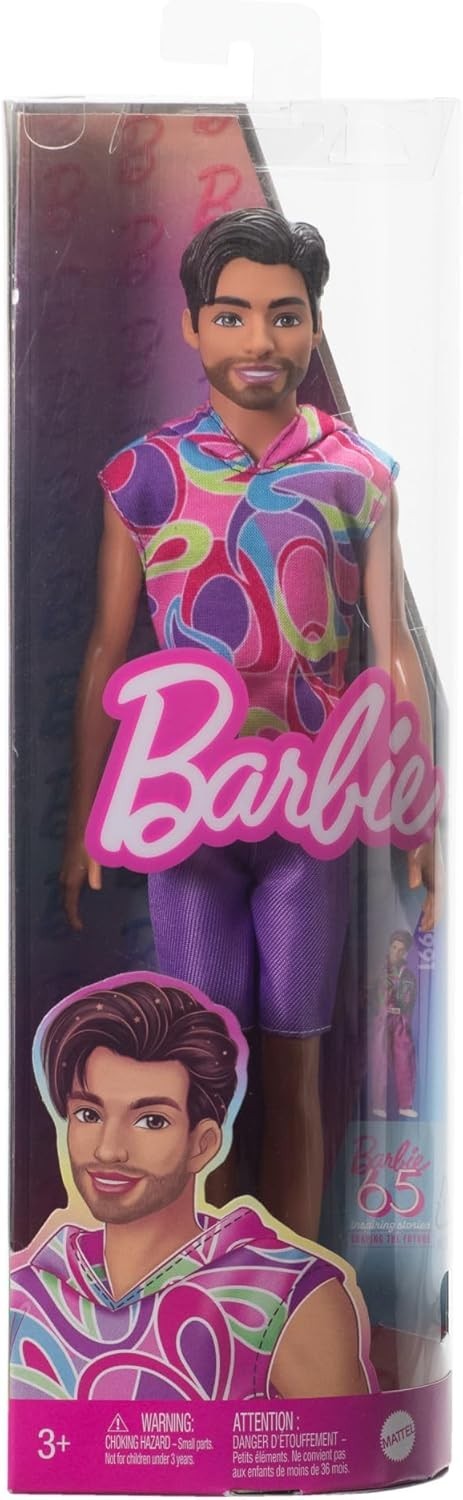 Mattel DWK44 / HRH26 Barbie Fashionistas Ken Puppe Totally Hair Look mit Bart