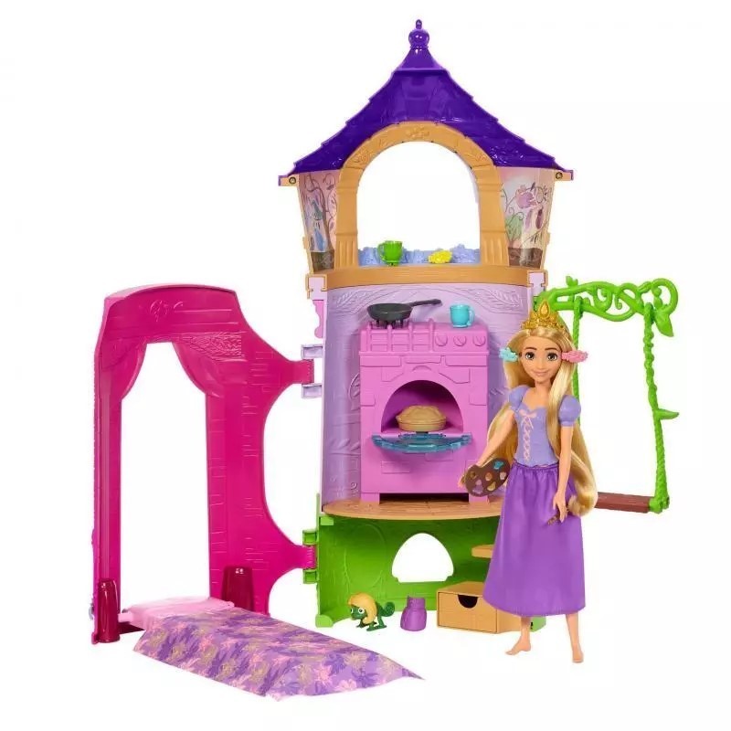 Mattel HMV99 Disney Princess Rapunzels Turm mit Puppe und Zubehör Prinzessin