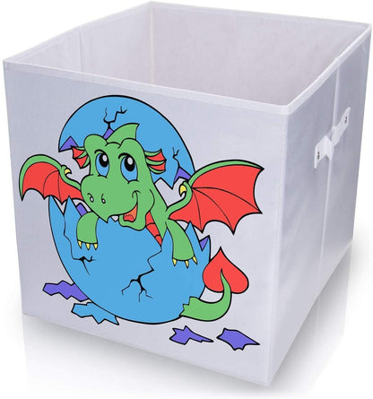 diMio Aufbewahrungsbox Drache 35x35x33cm zum bemalen inkl. Buntstifte Faltbox