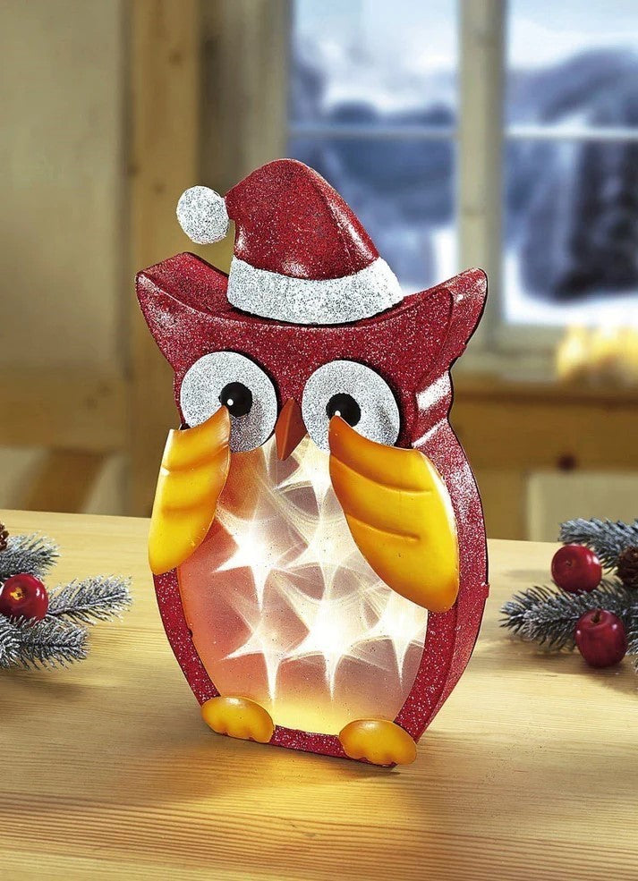 LED Licht Leuchte Weihnachts-Eule Hologramm-Leuchte Weihnachtsdeko Weihnachten Licht