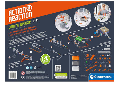 Clementoni - 19304 - Action & Reaction - Domino Deluxe - Bausatz, Kugelbahn