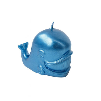 Kerze XXL Wal Blau Metallic Wachs Licht Dekoration Kerzen Wachskerze Accessoires