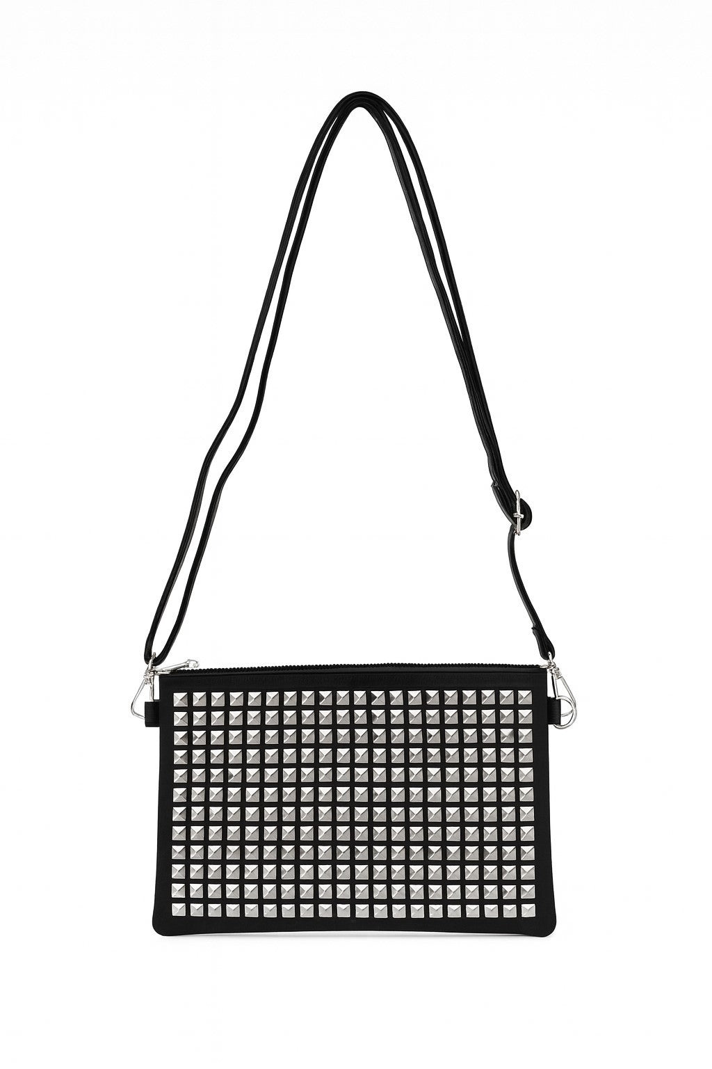 Handtasche Clutch Schwarz mit Nieten Tasche Mode Crossbody Schultertasche Handtasche Damen