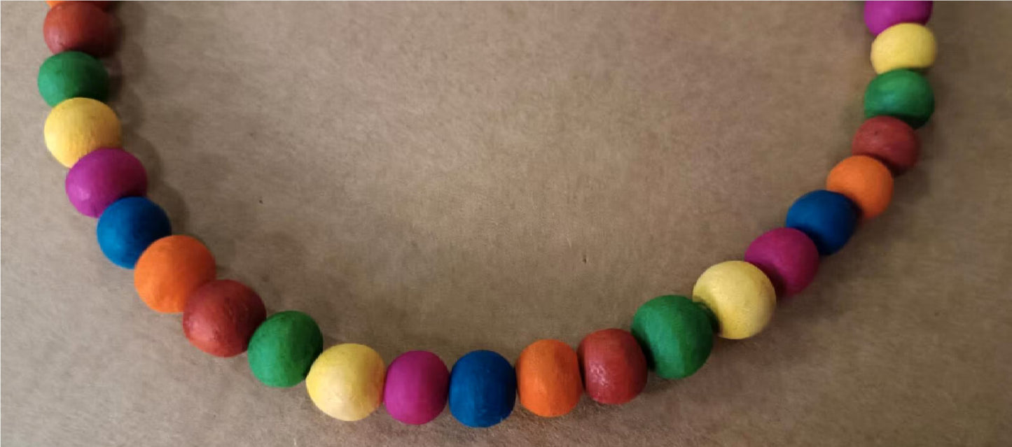 10 x Hals Kette Bunt RASTA Reggae mit Holzperlen