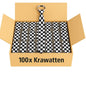 Aktion 100x Krawatte Schwarz Weiß Karo Schmal Satinoptik Herren Großhandel