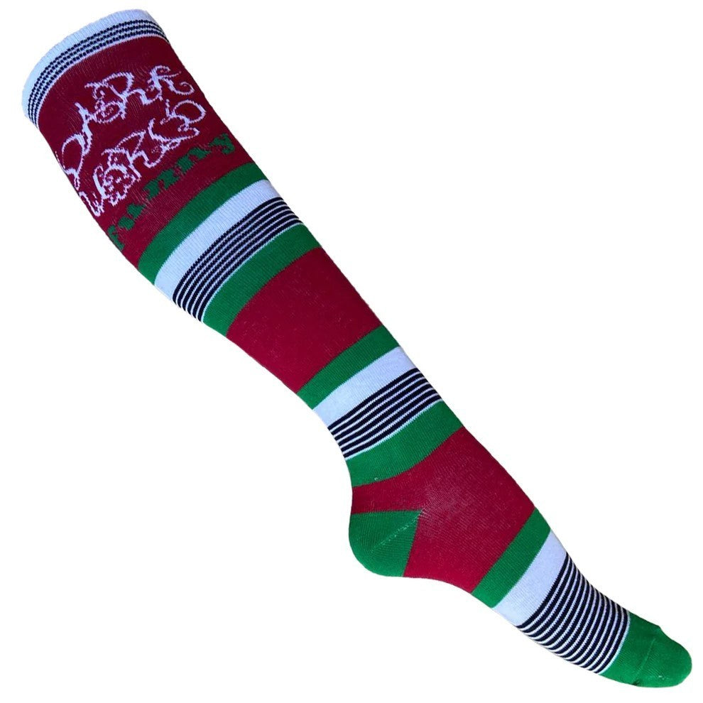 Socken Rot/Grün Monster Strümpfe Kniestrümpfe Baumwolle Kinder Unisex One Size