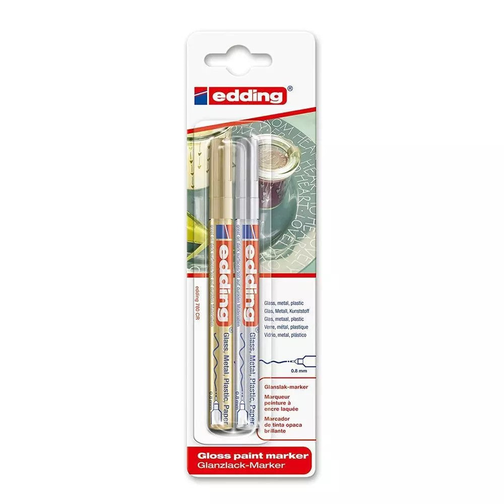 Kreativ-Set UHU & Edding – Glitzerkleber, Neon Klebestifte, Marker Gold/Silber