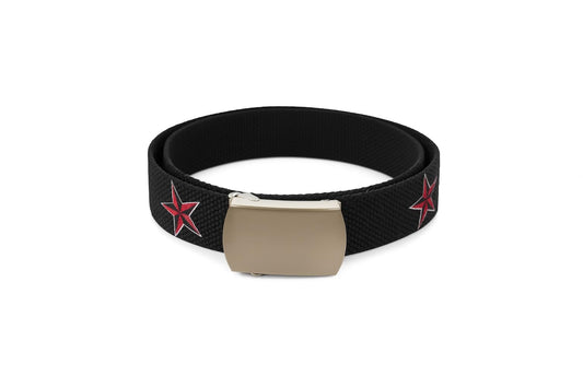 50x Gürtel Belt Schwarz mit Sternen – Hüftgürtel/Jeansgürtel Unisex – Großhandel Set
