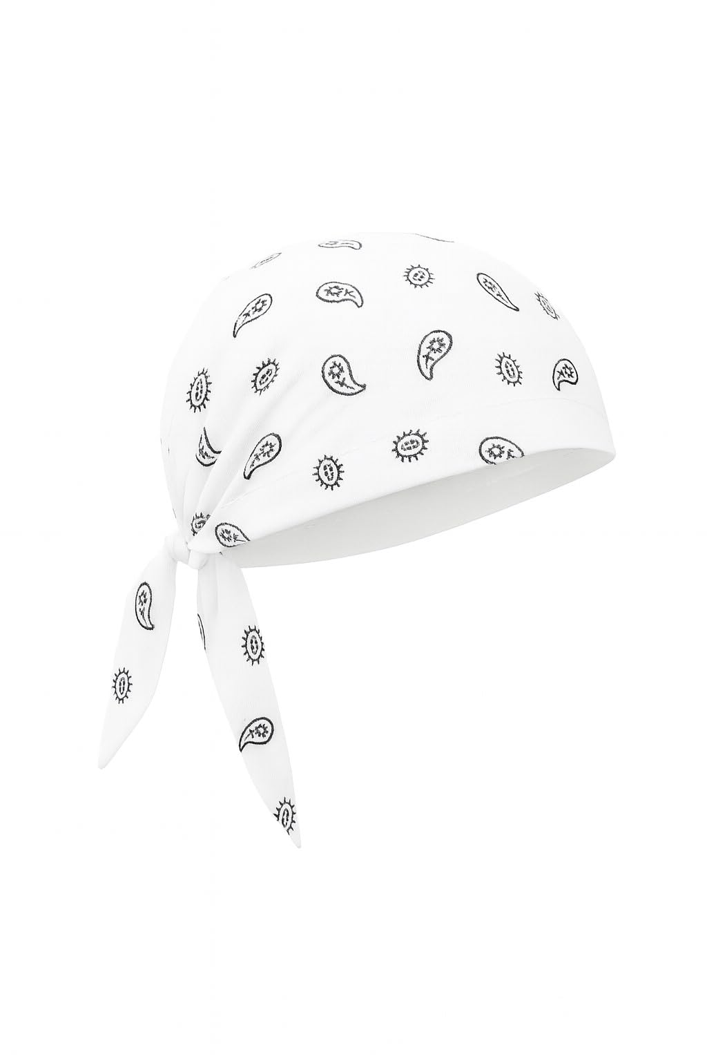 Weißes Bandana Kopftuch Paisley – Sommer Piratentuch & Biker Mütze | Unisex Stirnband mit Sonnenschutz für Rocker & Outdoor